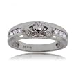 Diamond Celtic Claddaugh Ring in 14 Karat White Gold