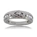 14 Karat White Gold Celtic Claddaugh Ring w Diamonds