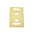 Cables To Go 03711 2-Port Single Gang Multimedia Keystone Wall Plate (Ivory)