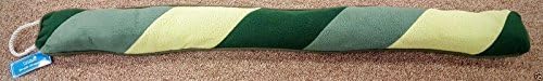 Door Draft Stopper 36" Tri-Color Hunter-Green, Mint, Green, Cold Cool Air Window Breeze Blocker Guard Cover Snake Decorative Home