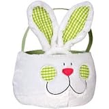Easter Plush Basket with Bunny Ears - Green