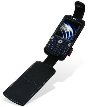 Tuff-Luv Leather case cover in flip style for (HP Voice Messenger) - Black