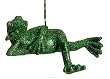 5.5" Princess Garden Green Playful Frog Glitter Christmas Ornament