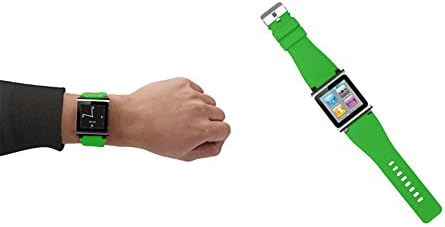 IZ Two Pack Silicone Watch Band Case Cover For Apple iPod Nano 6 6th Generation (Black Green)