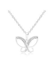 Dainty Butterfly CZ Pendant Necklace