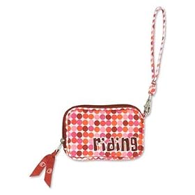 Zippered Pouch Riding Red/Pink Dot