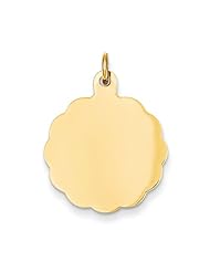 14k .009 Gauge Engravable Scalloped Disc Charm