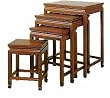 Asian Furniture & Decor - 26" Chinese Design Solid Rosewood Set of 4 Nested Occasional Tables