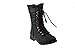 Legend-15KA Baby Girls Combat Lace Up Boots Black Toddler