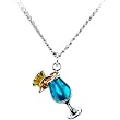 Stainless Steel Blue Tropical Drink Necklace