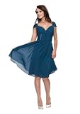 31Wx4QDJgCL. SL160  Astrapahl, Festliches knielanges Cocktailkleid, Farbe türkis, Gr.36