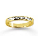 18k Yellow Gold 11 Stone 1/4Ct Diamond Anniversary Band