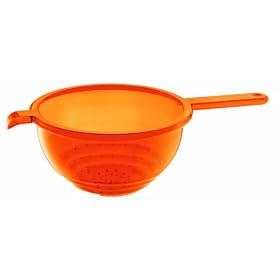 Guzzini Latina Colander with Handle, Orange