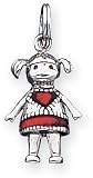 Enameled Girl Charm, Sterling Silver