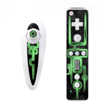 Emerald Twilight Design Nintendo Wii Nunchuk + Remote Controller Protector Skin Decal Sticker
