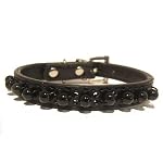 Obsidian Pet Collar 02 Small Rainbow Black Leather Crystal Dog Cat Stone 11