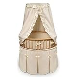 Elite Oval Baby Bassinet with Ecru Waffle Bedding - Natural