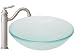 Geyser Sandstorm Bathroom Glass Vessel Sink and Brushed Nickel Waterfall Faucet Combo