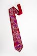 Paisley Passion Woven Tie in red, silvery gray