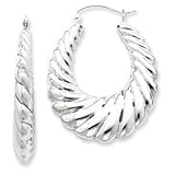 Sterling Silver Fancy Shrimp Hoop Earrings