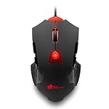 EC TECHNOLOGY®8200 DPI 12000 FPS/s Programmable Laser Gaming Mouse For PC, 8 Programmable Buttons, 6 Adjustable DPI Levels, 5 Savable Configuration Files, Omron Micro Switches, Gold-plated Copper Braided Wire, Ergonomic Wired Scroll USB Optical Game Mice Perfect For Most Gamers.
