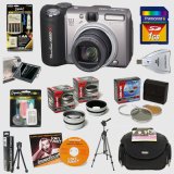 Canon PowerShot A650 IS 12.1 Megapixel Digital Camera + Lenses + Filters + Pro Accessory Kit