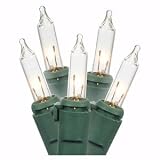 LiteSource 02496 - 150 Light Green Wire Clear 8 x 2' Trunk Wrap Net Light Miniature Christmas Light String Set