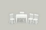 5 pc Table/Chair set white 1 Scale Carriage House T0519
