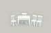 Toys : 5 pc Table/Chair set white 1" Scale Carriage House T0519