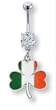 IRISH FLAG INSIDE A SHAMROCK BELLY RING