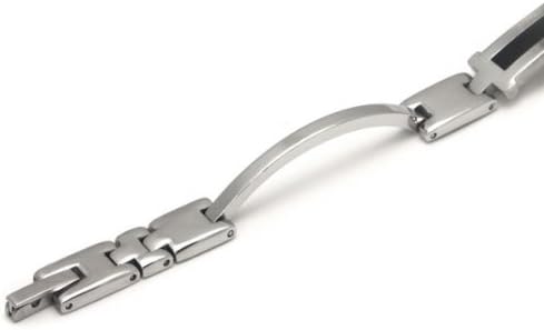 Stainless Steel Black Lacquer 7.5" ID Link Bracelet