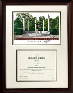 Buy Graduate- Ball State University Framed Lithograph With Diploma Opening by Landmark Publishing
