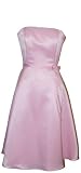 50's Strapless Satin Formal Bridesmaid Prom Dress Holiday Gown, Small, Pink 50's Strapless Satin Formal Bridesmaid Prom Dress Holiday Gown, Small, Pink
