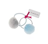 Rockahula Kidsロッカフラキッズ/H560Gファーポンポンヘアゴム/ブルー x グレー