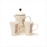 LaCafetiere La Chocolatiere 8 Cup Chocolate Drink Maker Gift Set , 1 Pot and 2 Mugs, Cream