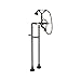 Rohl AKIT1401LPTCB Kit Country Bath Floor Mounted Exposed Tub Shower Mixer Package with Porcelain Insert Handshower and Porcelain Levers, Tuscan Brass