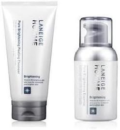 KOREAN COSMETICS, AmorePacific_ Laneige Homme, PURE BRIGHTENING 2-piece set (PEELING CLEANSER 150ml + ESSENCE 50ml) (whitening, brightening, oil-free)[001KR]