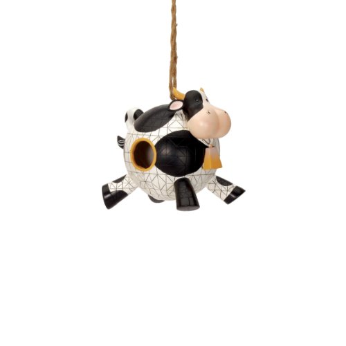 Spoontiques 10249 Cow Folk Art Birdhouse