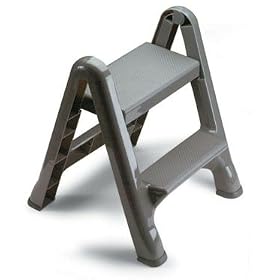Rubbermaid 4209 EZ Step Folding Stool, 2-Step, Metallic Cylinder