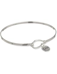 Sterling Silver "Love" Charm Catch Bangle Bracelet