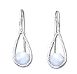Solid Sterling Silver Blue Lace Agate - Balance Earrings