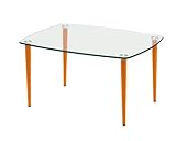 ガラスローテーブル LT-G6045 オレンジ