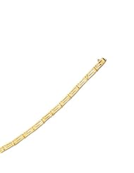 14K Yellow Gold 7.25" 4.0mm Polish Greek Key Cut Out Bracelet With Box Catch Clasp