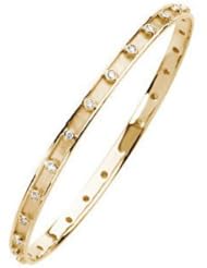 Lux Yellow Gold 3/4 Ctw Stackable Diamond Bangle Bracelet