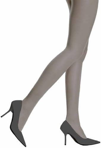 Luxury Divas Grey Spandex Sheer Control Top Tights
