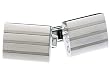 Dual Finish Titanium Cuff Links w/ Horizontal Strips