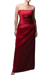 Strapless Satin Evening Dress/Bridesmaid Dress/Party Dress 