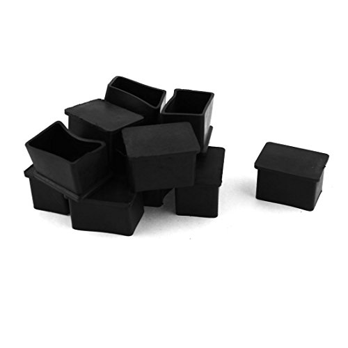 Rubber Furniture Table Chair Rectangle Leg Foot Covers 25x38mm 12 Pcs