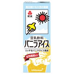 紀文 豆乳飲料 バニラアイス200ml紙パック×18本入