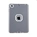 MAKEIT CASE iPad Mini Case iPad Mini 2 3 Case 3in 1 Heavy Duty Protection Combo Hybrid Impact Silicone Hard Case Cover for Apple Ipad Mini 1 2 3 (T-Gray/Light Grey)
